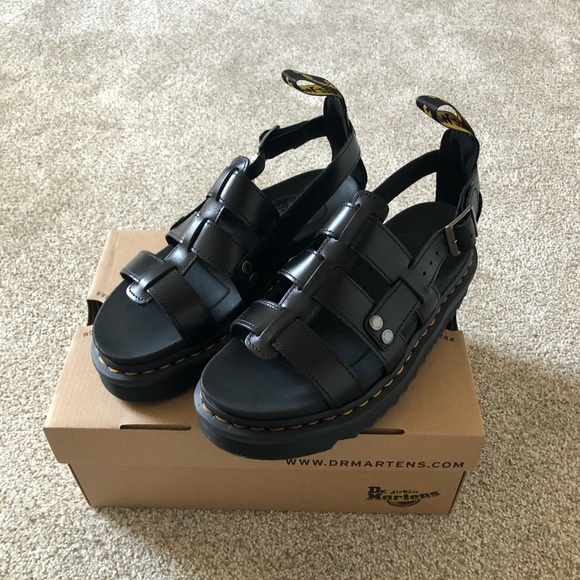 Dr martens terry black Brando sandals NiB - Picture 2 of 8